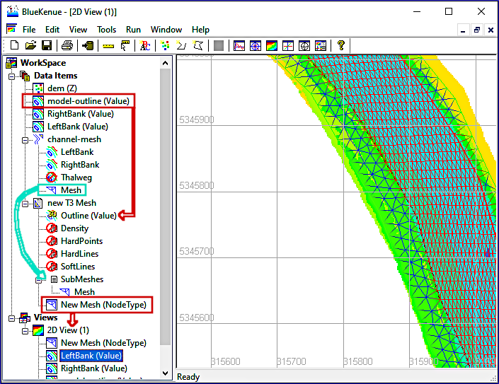 bluekenue generate combined mesh drag and drop