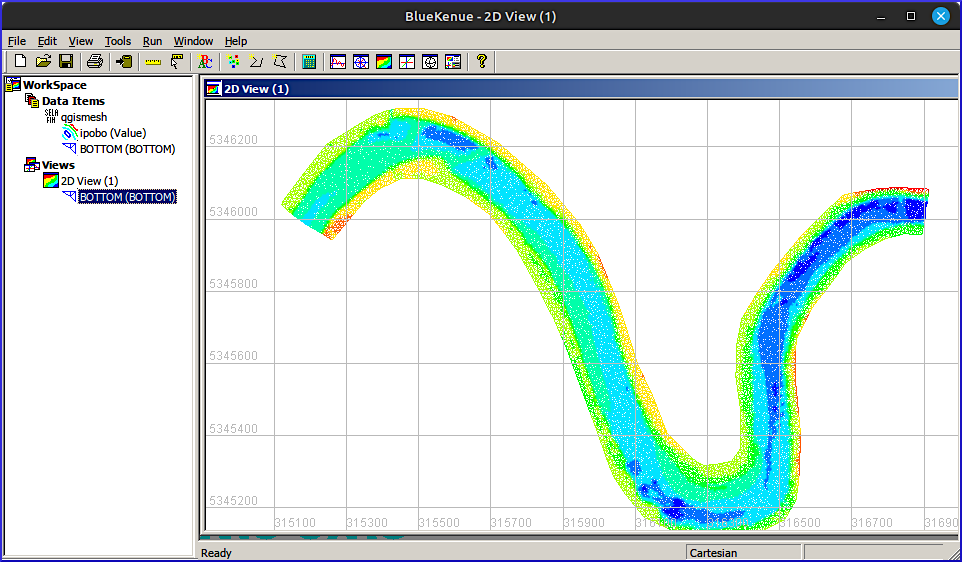 BlueKenue 2dmesh interpolated elevation