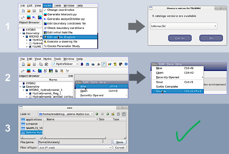 telemac salome hydro hydrosolver new cas file save as