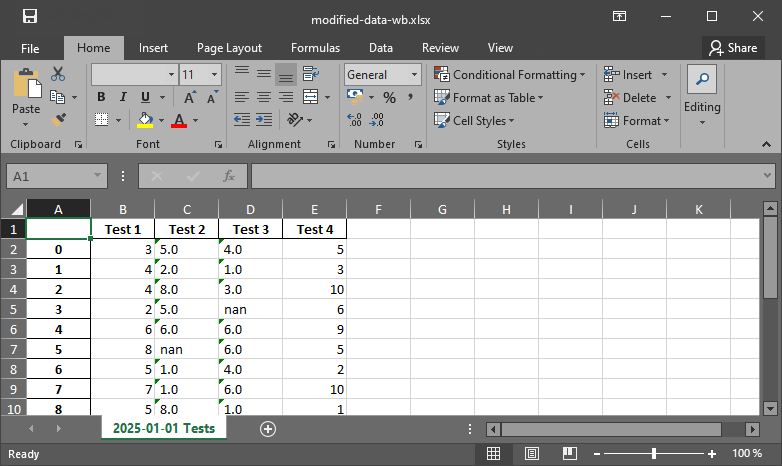 python pandas excel output