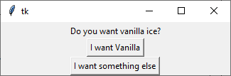 python GUI tkinter vanilla label button