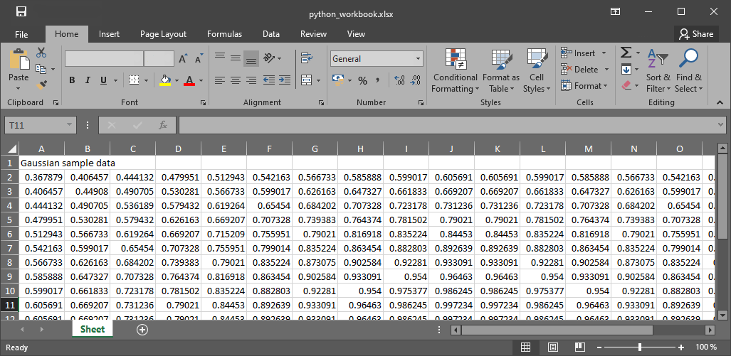 python excel file creation