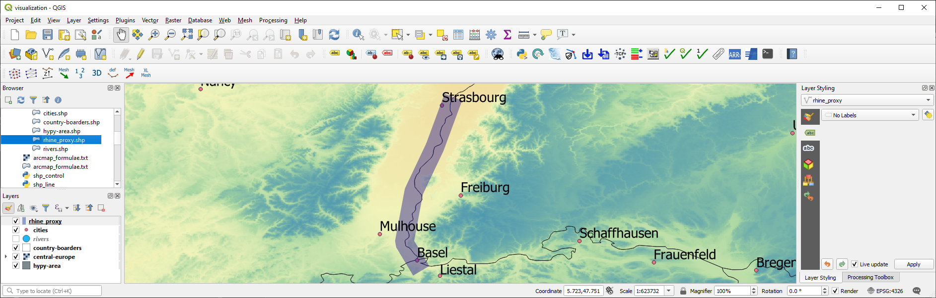 rhine line shapefile