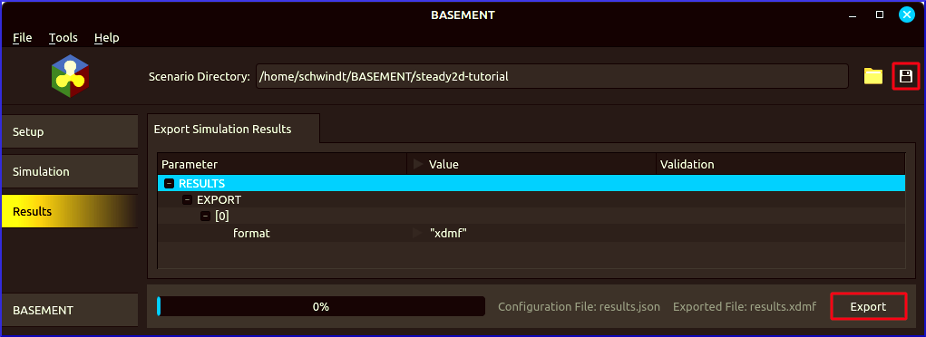 basement results export