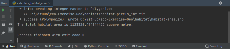 calculate usable habitat area Python gdal