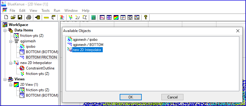 map object  2dinterpolator roughness friction bluekenue