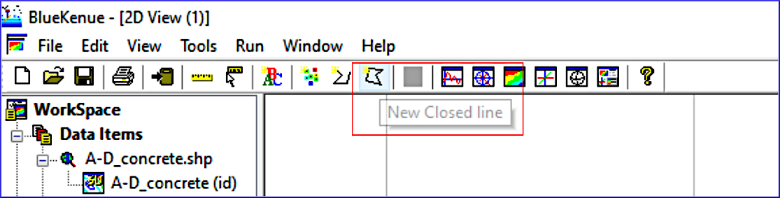 bluekenue create closed line