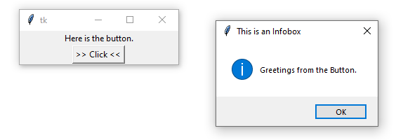 python GUI tkinter with button